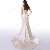 Ivory Satin Mermaid Formal Prom Evening Dress EN135